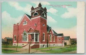 Stafford Kansas~First Christian Church~Neighborhood Homes~c1910 Postcard