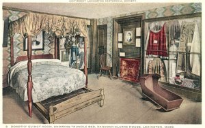 Vintage Postcard Dorothy Quincy Room Trundle Bed Hancock-Clarke House Lexington
