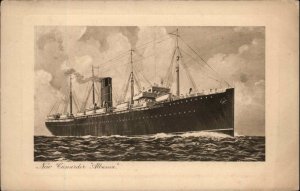 New Cunarder Cunard Steamship Steamer Albania c1910 Vintage Postcard