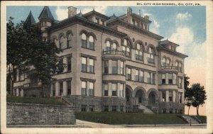 Oil City Pennsylvania PA High School 1910s-30s Postcard