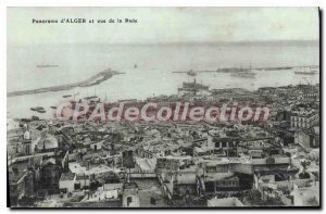 Postcard Old Algiers And View Of The Panorama Rade