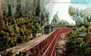 Dollarhide Trestle, Sothern Pacific Train Shasta S.P.R.R. Postcard F65