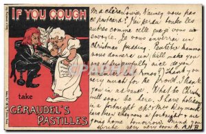 Old Postcard Advertisement If you take cough G?raudel & # 39s Lozenges Woman ...