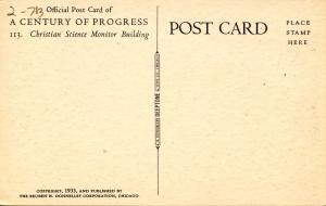 IL - Chicago. 1933 World's Fair-Century of Progress. Christian Science Monito...