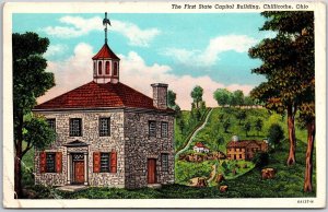 Chillicothe Ohio OH, 1946 The First State Capitol Building, Vintage Postcard
