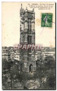 Old Postcard Paris St Jacques Tower