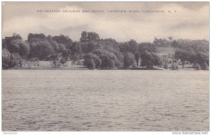 Recreation Grounds And Beach, Lakeview Road, Cassadaga, New York, 1910-1920s