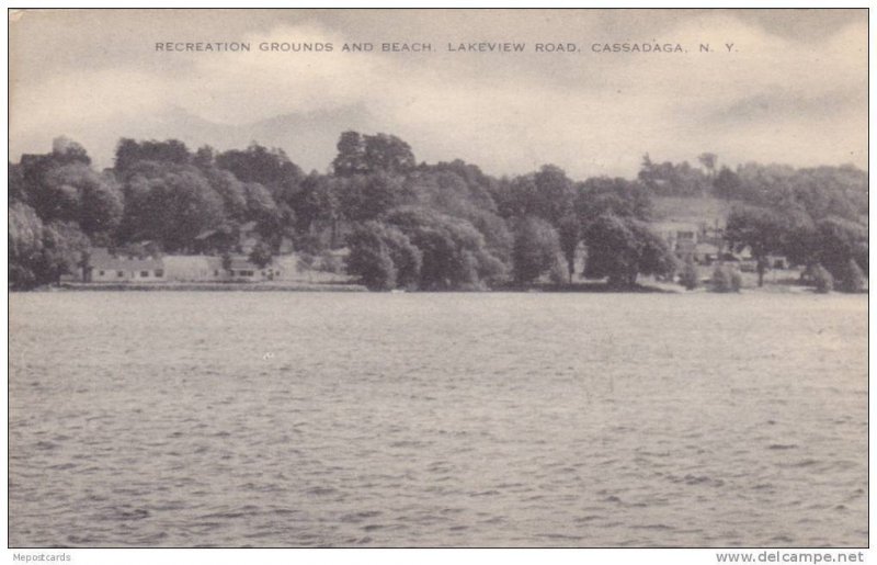 Recreation Grounds And Beach, Lakeview Road, Cassadaga, New York, 1910-1920s