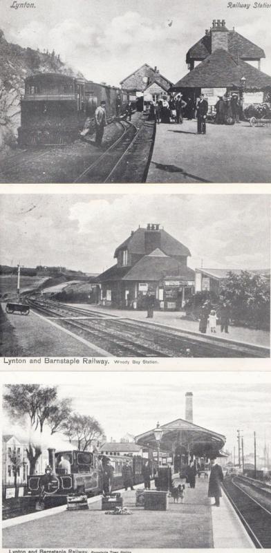 Lynton Barnstaple Railway Station 3x 1970s Vintage View Postcard s