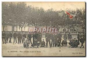 Postcard Old Petanque Beziers Place d & # 39armes the bowls