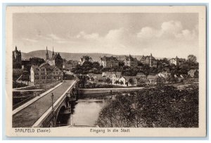 1925 Entrance To The City Of Saalfeld (Saale) Germany Vintage Postcard