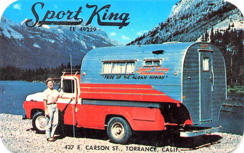 Torrance CA Sport King Camping Truck 2.25 x 3.5 Business Card. 