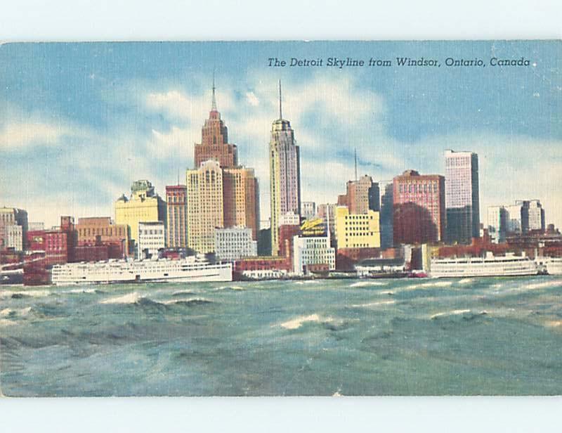 Linen PANORAMIC VIEW Detroit Michigan MI hp4681