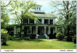 VINTAGE CONTINENTAL SIZE POSTCARD FENDALL HALL AT EUFAULA ALABAMA