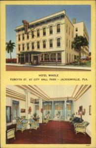 Jacksonville FL Hotel Windle LINEN Postcard