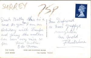 Richmond Multiview Boats Bridge River Thames Lock Wob Note Pm Postcard