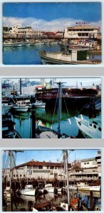 3 Postcards SAN FRANCISCO, CA ~ FISHERMAN'S WHARF Fishing Boats  c1950s-60s