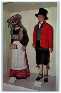 1968 Hardanger Norwegian Bridal Couple Museum Decorah Iowa IA Posted Postcard