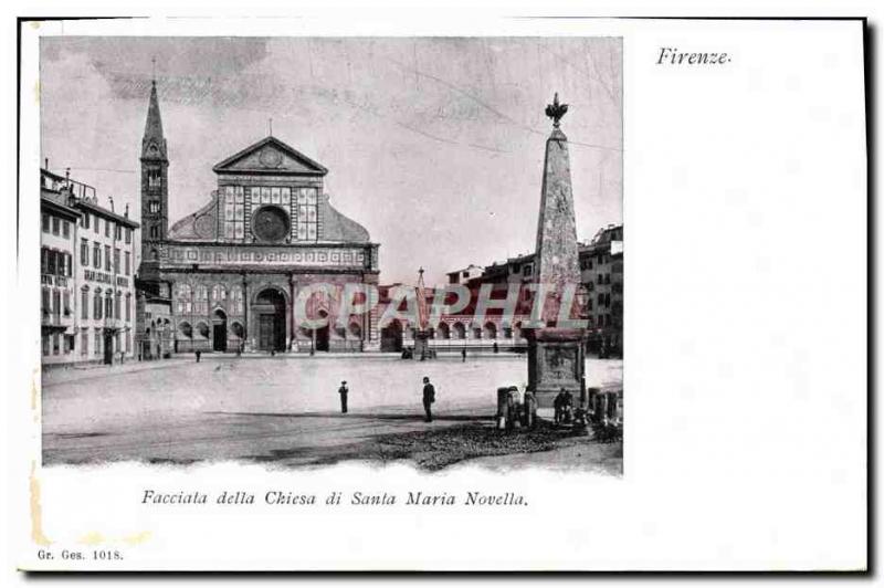 Old Postcard Firenze Facciala della Chiesa Santa Maria Nouvella