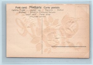 SALLIE  Embossed Greeting  w/Flowers  LARGE LETTER  c1910s  NAME  Postcard