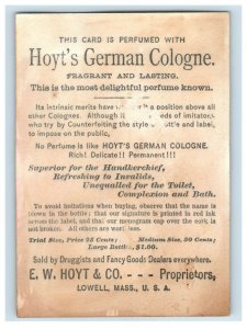 1883 Hoyt's German Cologne Perfumed Card Greek Roman Image Lady Toga Baby P220 