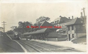 Depot, Massachusetts, Newton Centre, RPPC, Boston & Albany Railroad, Train