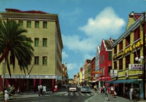 curacao, N.A., WILLEMSTAD, Breedestraat, Hollandsche Bank-Unie (1971) Postcard