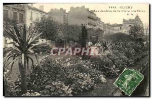 Old Postcard Clichy Gardens Place des Fetes