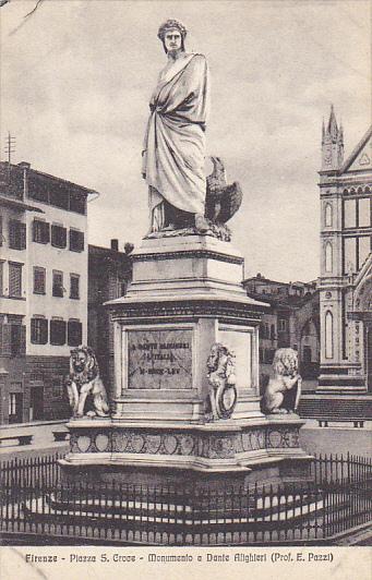 Italy Firenze Piazza Saint Croce Monumento a Dante Allighieri