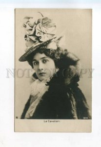 528320 Lina CAVALIERI Italian OPERA Singer Funny HAT FUR Vintage PHOTO postcard