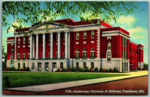 Auditorium University of Alabama Tuscaloosa AL UNP Linen Postcard G7