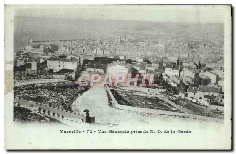 Old Postcard Marseille Vue Generale Prize De La Garde ND