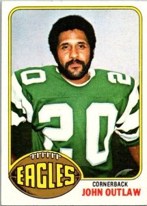 1976 Topps Football Card John Outlaw Philadelphia Eagles sk4540