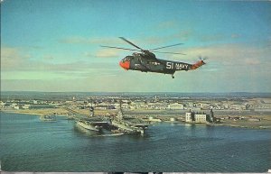 Quonset Point, RI, US Navy Helicopter, Aircraft Carrier Ship, Official Photo