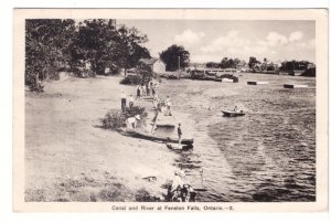 Canal And River, Fenelon Falls, Ontario, Vintage 1936 PECO Postcard