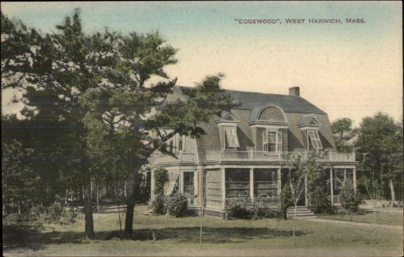 West Harwich Cape Cod MA Edgewood c1905 Hand Colored Postcard 