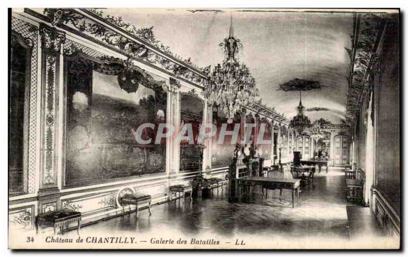 Old Postcard Chateau de Chantilly Gallery of Battles