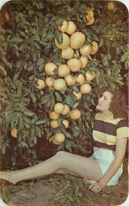 1950s Sexy woman farm agriculture Citrus artist Dexter Postcard 22-3308