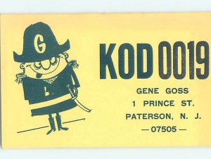 Pre-1980 RADIO CARD - CB HAM OR QSL Paterson New Jersey NJ AH2615