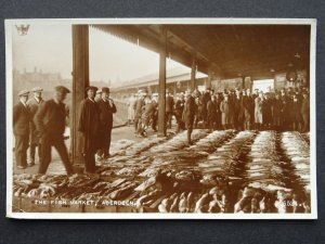 Scotland ABERDEEN The Fish Market (1) c1920s RP Postcard by Valentine