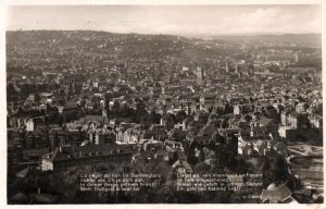 VINTAGE POSTCARD BIRD'S EYE VIEW OF THE CITY OF STUTTGART GERMANY RPPC 1933