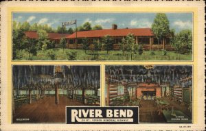 Mt. Vernon VA Riverbend Ballroom Dining Room LINEN Postcard