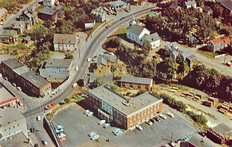 Caribou ME Hotel Caribou Business District Aerial View Postcard