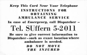 Ramapo Valley Mahwah NJ Ambulance Corps. Emergency Tradecard