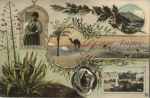 algeria, ORAN, Multiview, Native Types, Happy New Year! (1910s) Postcard