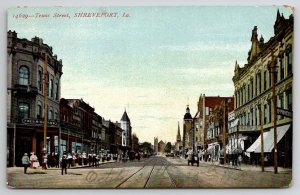 Shreveport LA Louisiana Texas Street Busy Downtown c1907 Postcard C34