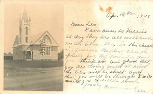 Greene ME Baptist Church in 1907 Real Photo Postcard