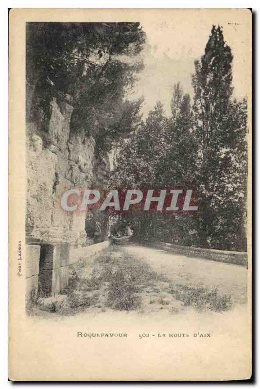 Old Postcard Roquefavour Route Aix