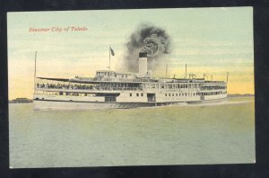 STEAMER CITY OF TOLEDO OHIO VINTAGE SHIP BOAT POSTCARD