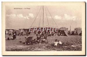 Old Postcard Deauville Beach